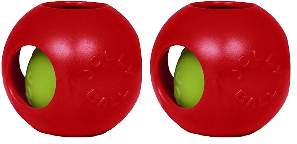 Jolly Pets Teaser Ball Dog Toy, Medium/6 Inches, Red