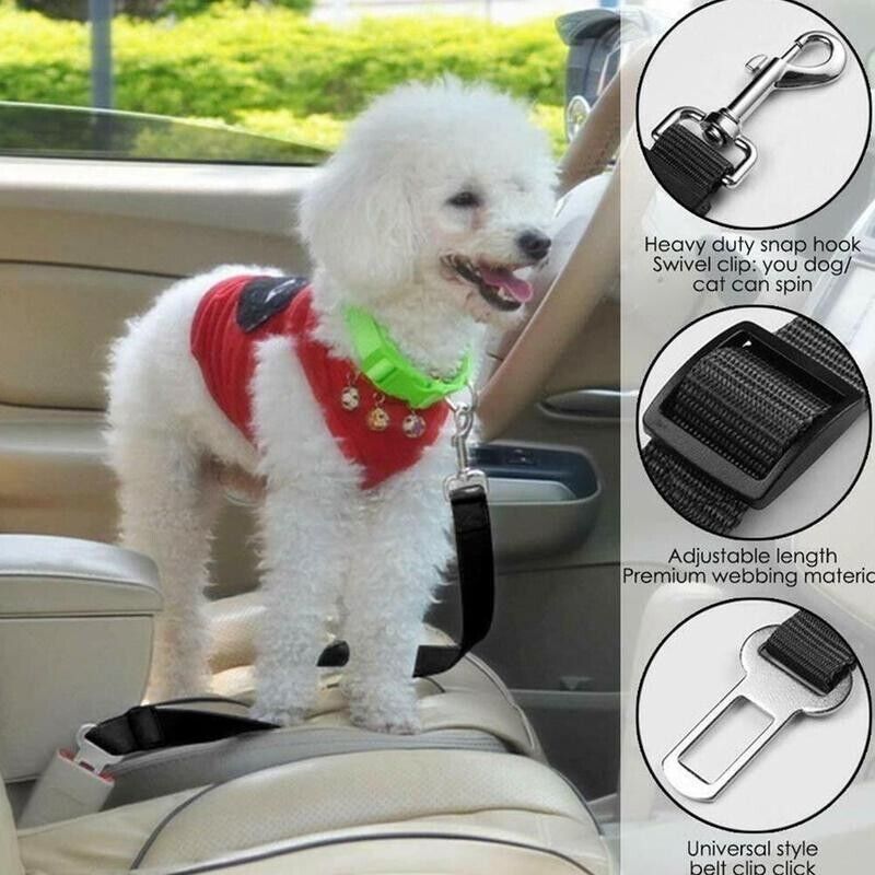 2 Pack Pet Safety Seatbelt Adjustable Harness