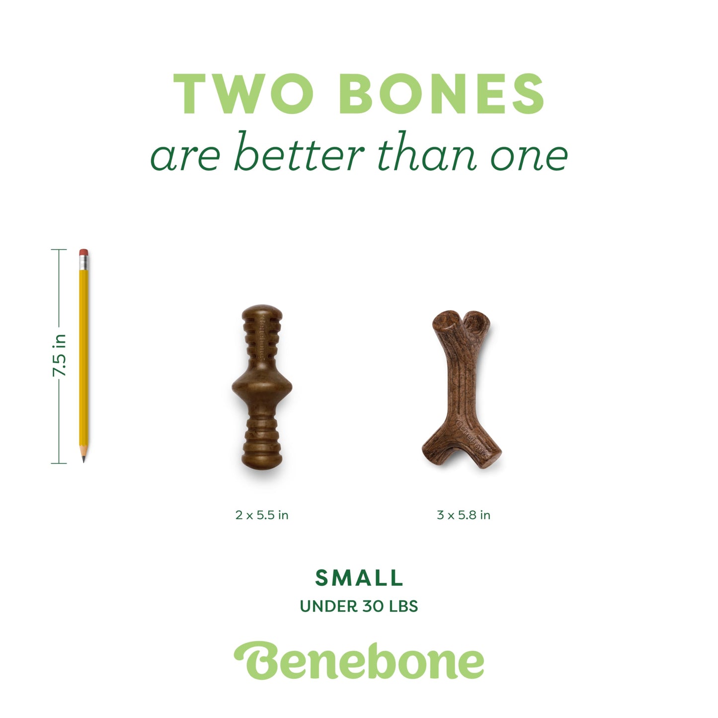 Benebone Medium 4-Pack Dog Chew Toys for Aggressive Chewers, Made in USA, 60lbs and Under