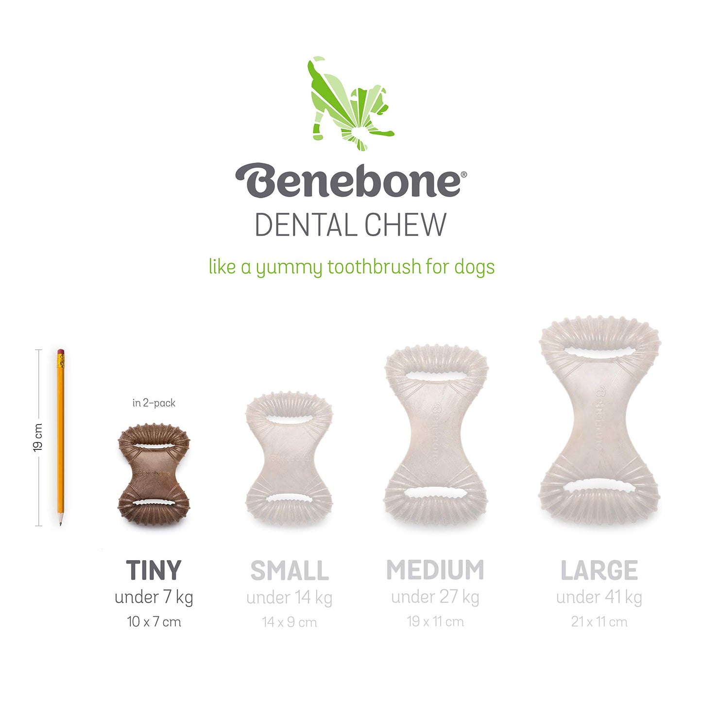 Benebone Medium 4-Pack Dog Chew Toys for Aggressive Chewers, Made in USA, 60lbs and Under