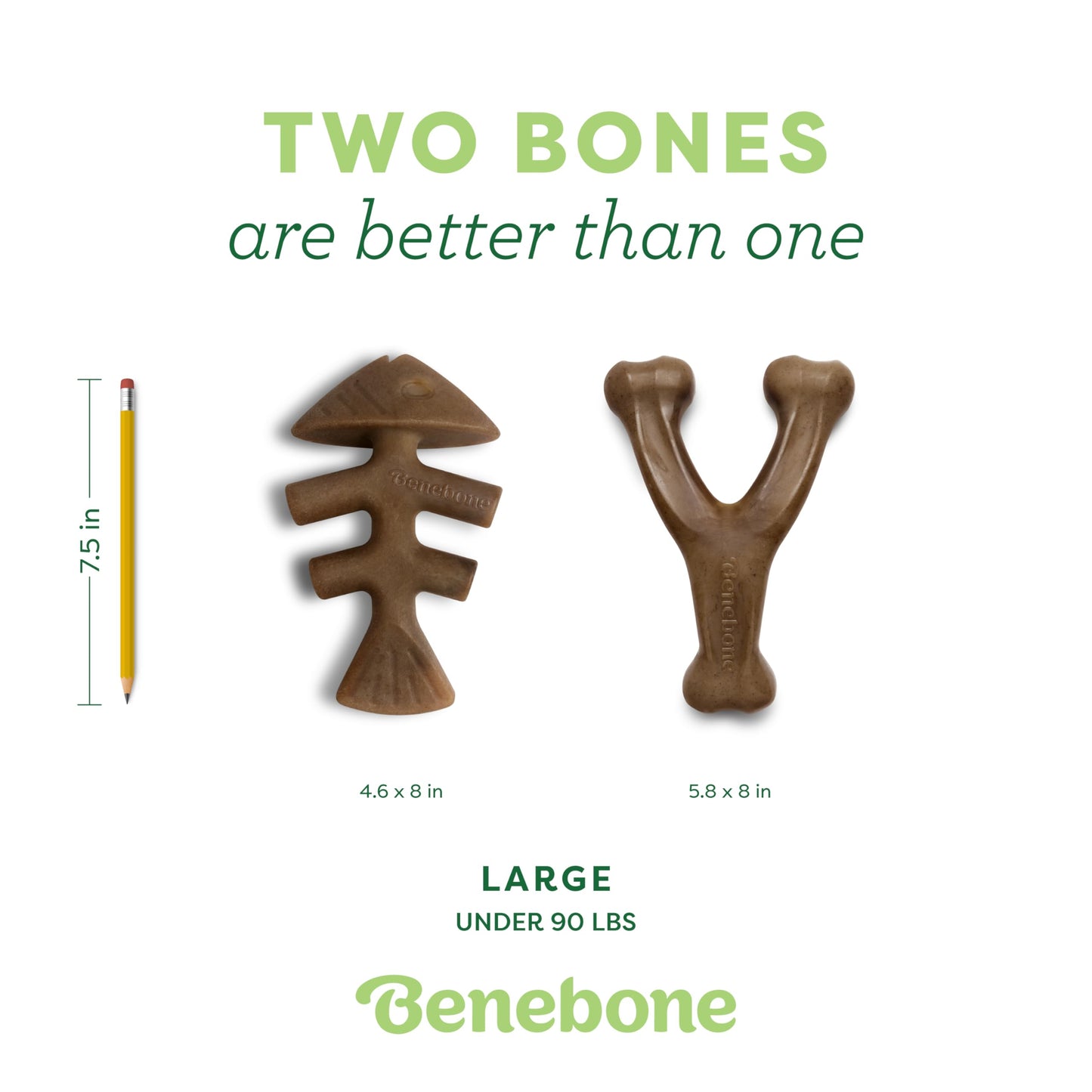 Benebone Medium 4-Pack Dog Chew Toys for Aggressive Chewers, Made in USA, 60lbs and Under