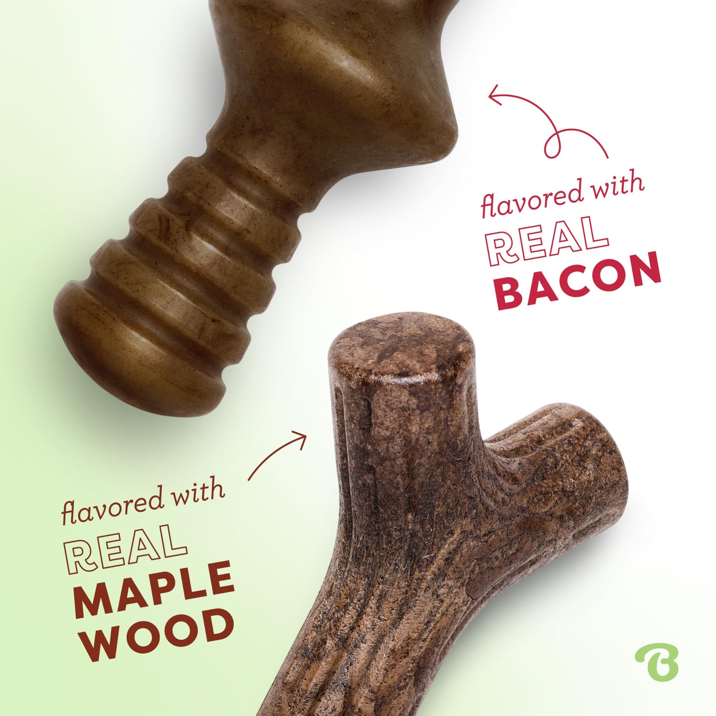 Benebone Medium 4-Pack Dog Chew Toys for Aggressive Chewers, Made in USA, 60lbs and Under