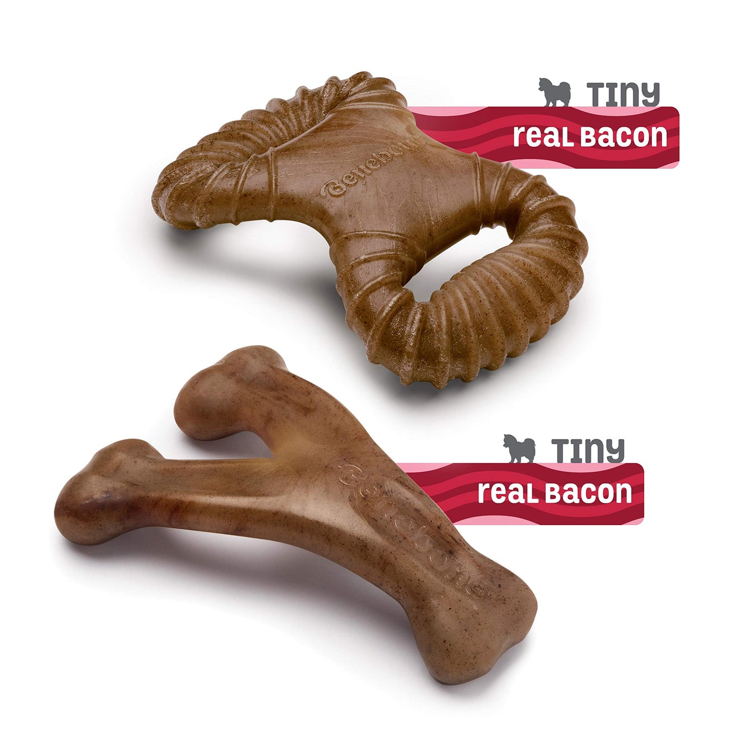 Benebone Medium 4-Pack Dog Chew Toys for Aggressive Chewers, Made in USA, 60lbs and Under