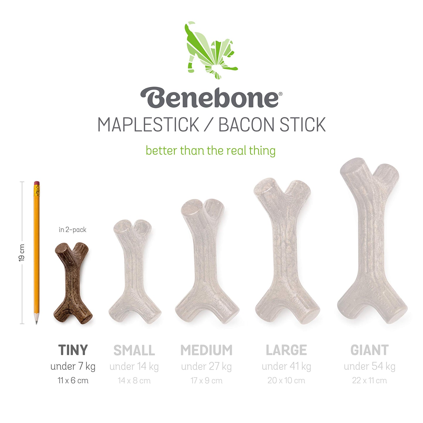Benebone Medium 4-Pack Dog Chew Toys for Aggressive Chewers, Made in USA, 60lbs and Under