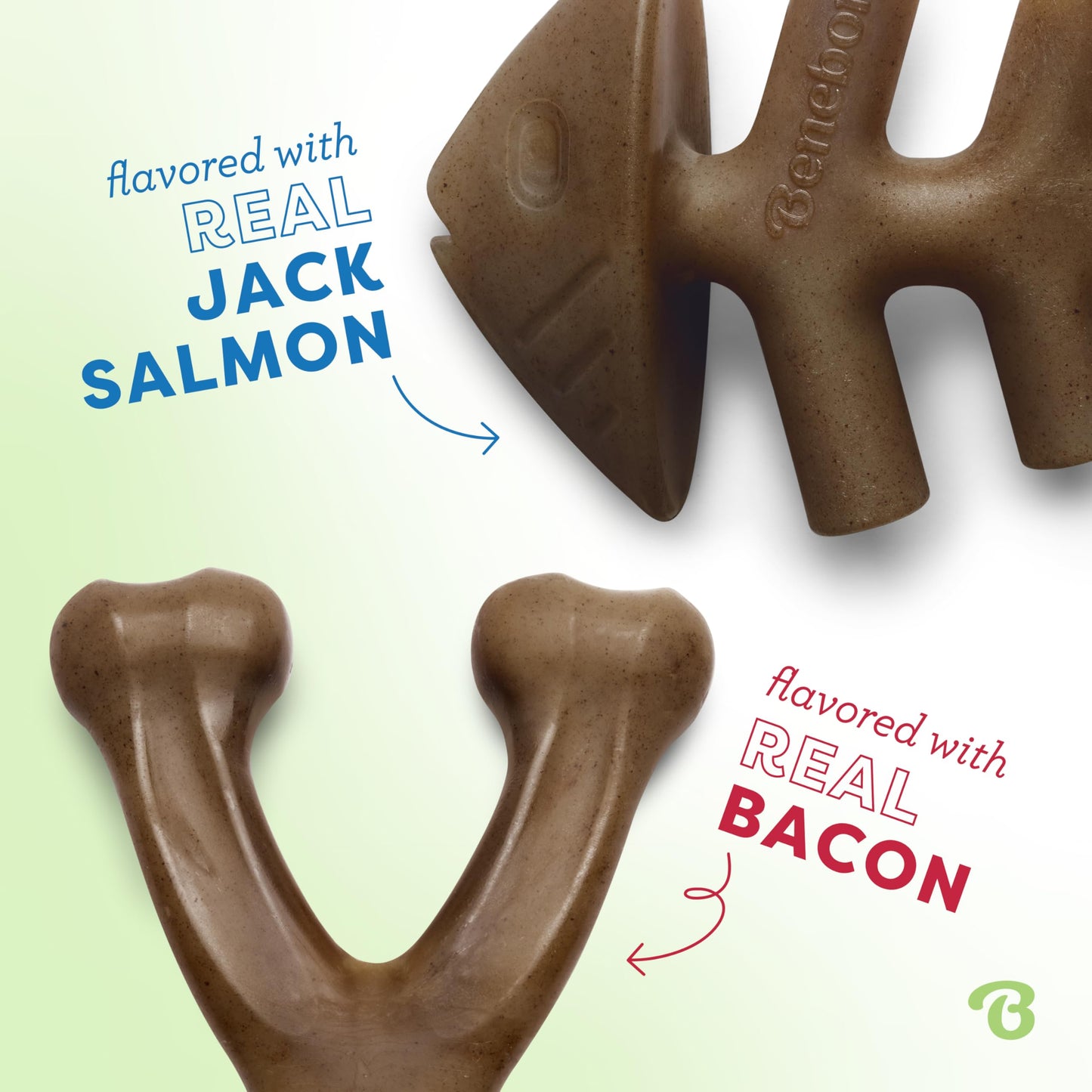 Benebone Medium 4-Pack Dog Chew Toys for Aggressive Chewers, Made in USA, 60lbs and Under
