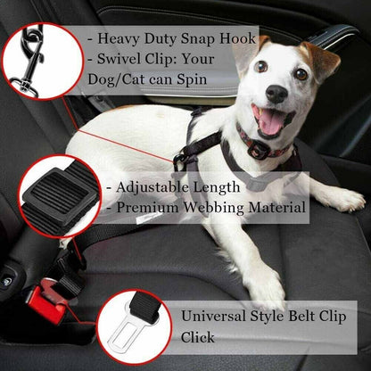 2 Pack Pet Safety Seatbelt Adjustable Harness