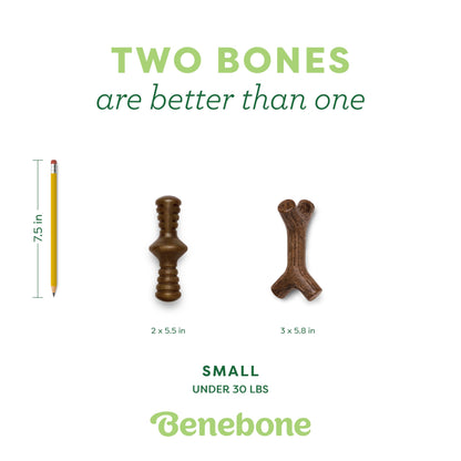 Benebone Medium 4-Pack Dog Chew Toys for Aggressive Chewers, Made in USA, 60lbs and Under