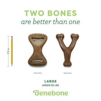 Benebone Medium 4-Pack Dog Chew Toys for Aggressive Chewers, Made in USA, 60lbs and Under