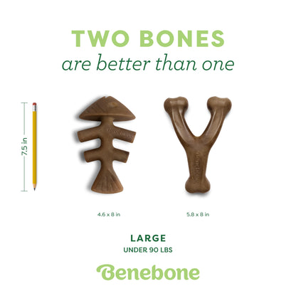 Benebone Medium 4-Pack Dog Chew Toys for Aggressive Chewers, Made in USA, 60lbs and Under