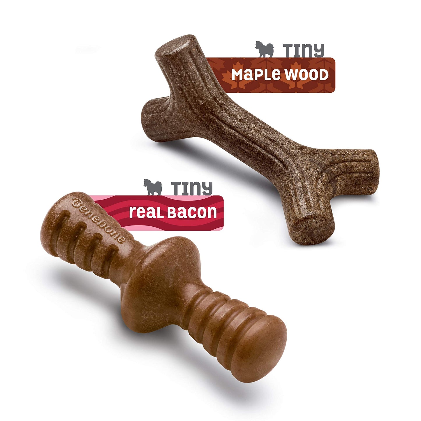 Benebone Medium 4-Pack Dog Chew Toys for Aggressive Chewers, Made in USA, 60lbs and Under