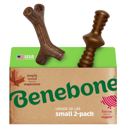 Benebone Medium 4-Pack Dog Chew Toys for Aggressive Chewers, Made in USA, 60lbs and Under