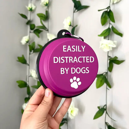 Travel Pet Dish for Dogs and Cats - Collapsible and Available in Multiple Phrases
