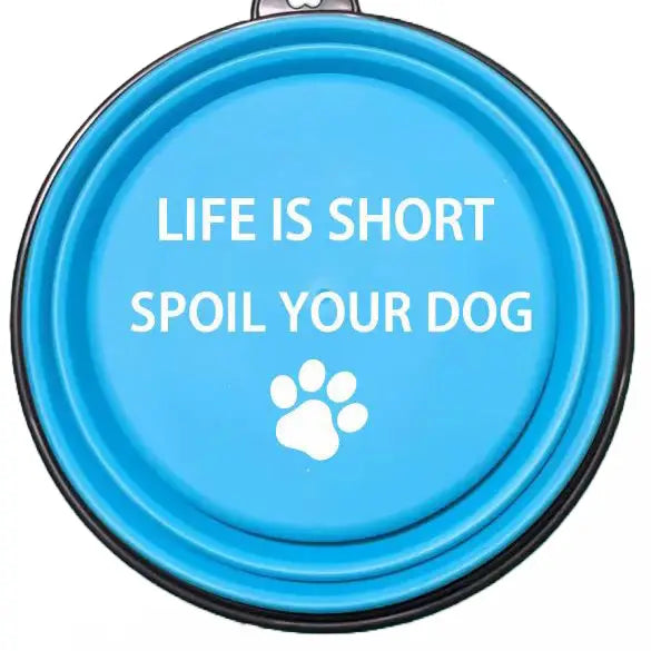 Travel Pet Dish for Dogs and Cats - Collapsible and Available in Multiple Phrases