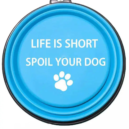 Travel Pet Dish for Dogs and Cats - Collapsible and Available in Multiple Phrases