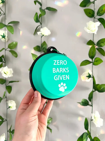 Travel Pet Dish for Dogs and Cats - Collapsible and Available in Multiple Phrases