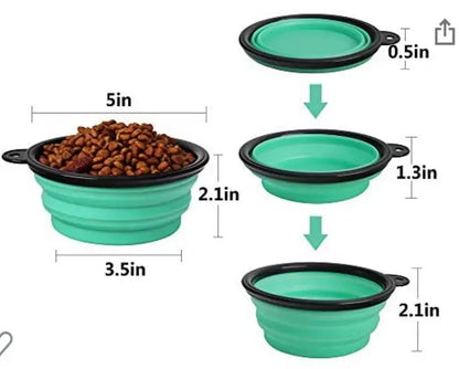 Travel Pet Dish for Dogs and Cats - Collapsible and Available in Multiple Colors