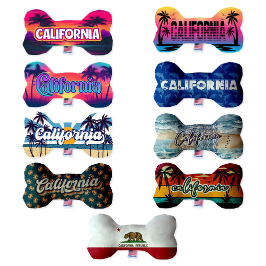 Dog Plush Bone Toys, "California Beaches"