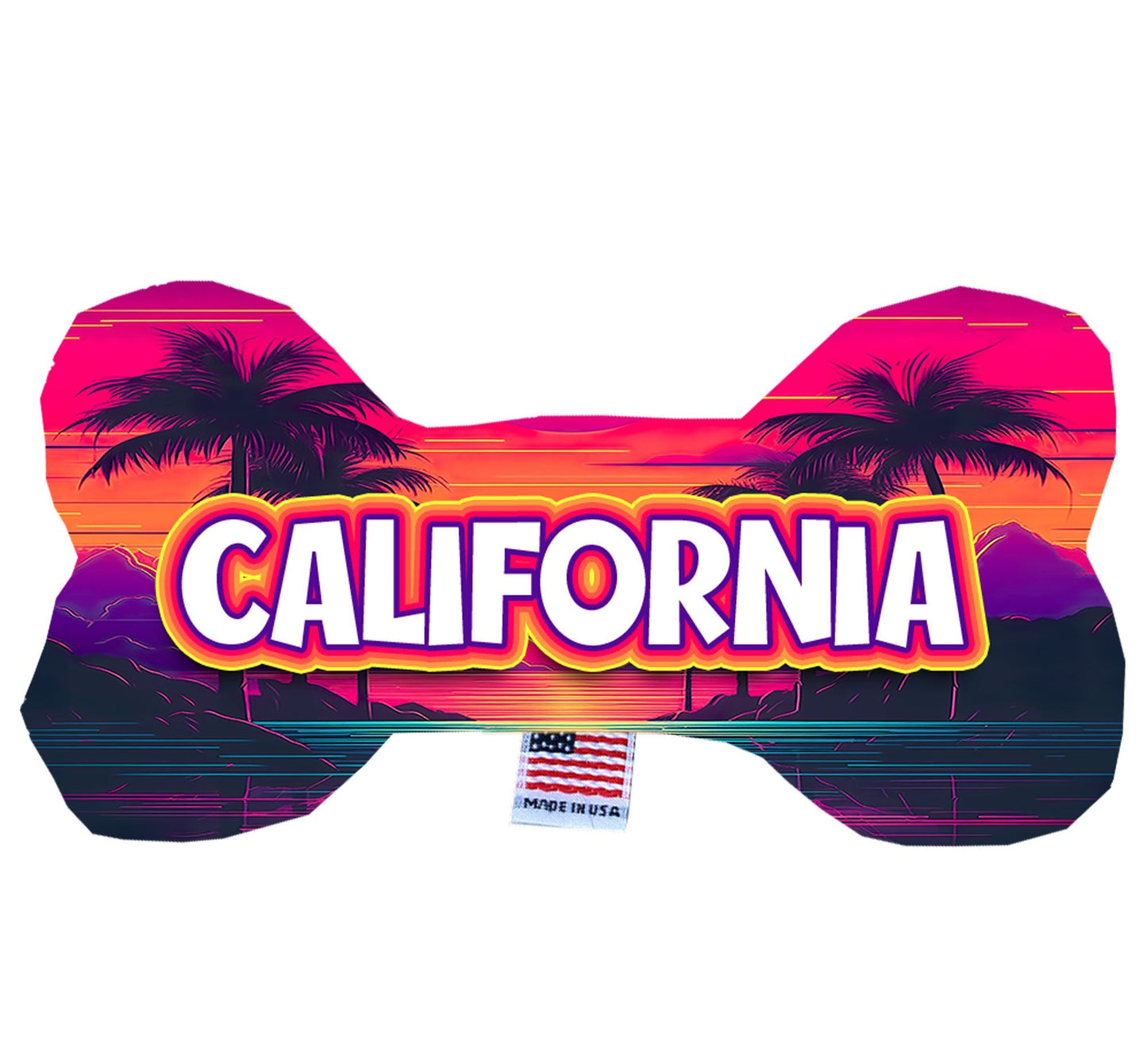 Dog Plush Bone Toys, "California Beaches"