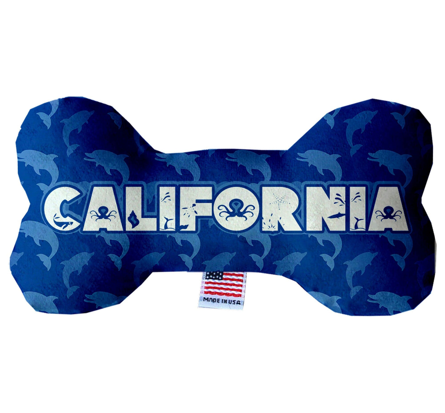 Dog Plush Bone Toys, "California Beaches"
